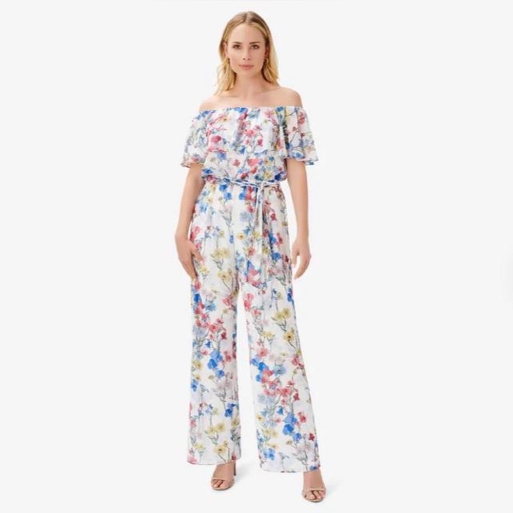 Off Shoulder Floral Jumpsuit